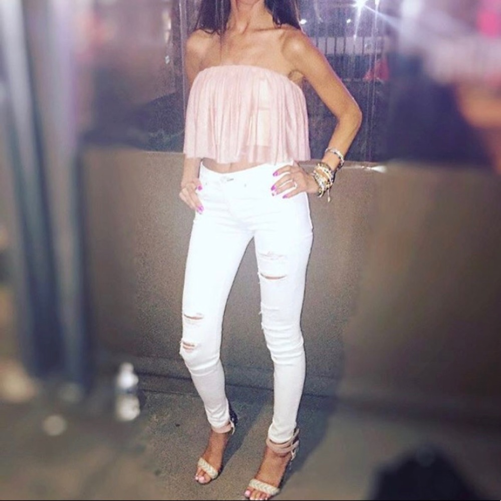 Pink ruffle bandeau top 💕